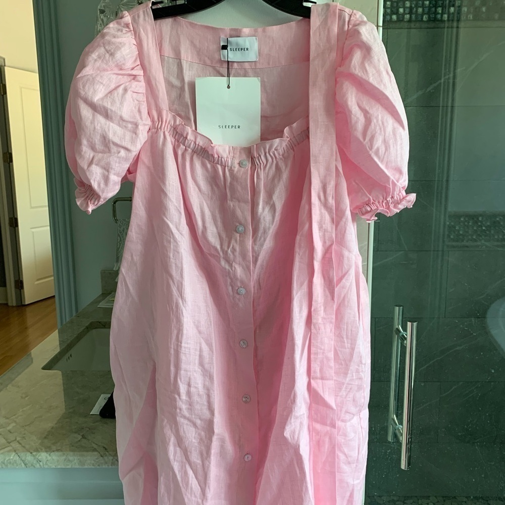 SLEEPER BRIGITTE MINI DRESS IN PINK - Picture 13 of 16